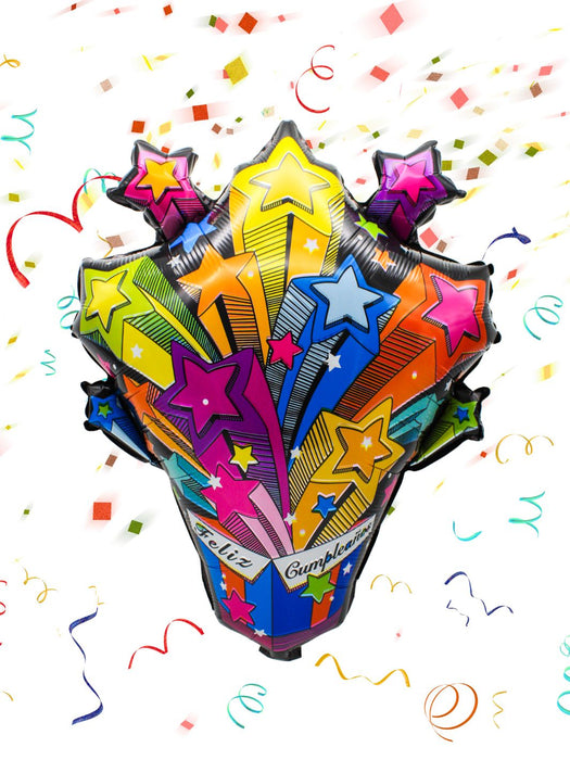 Globo Feliz Cumpleaños con Estrellas