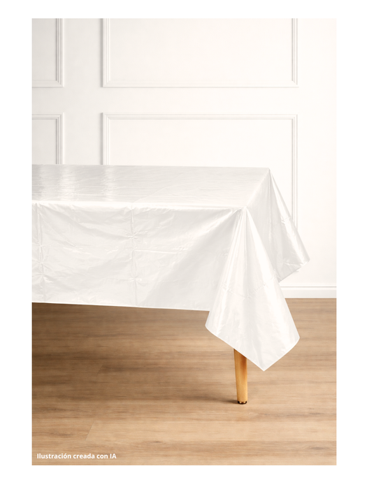 Mantel de Plástico Desechable - Blanco