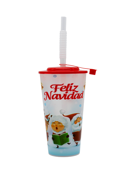 Vaso Navideño Popote Resorte