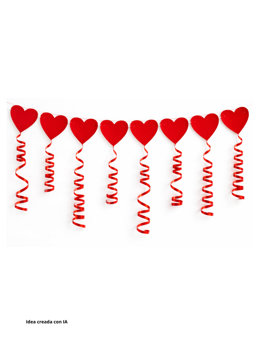 Banderín de Corazones - Paquete con 10 Piezas