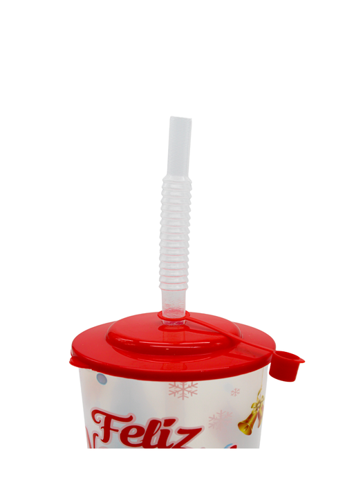 Vaso Navideño Popote Resorte