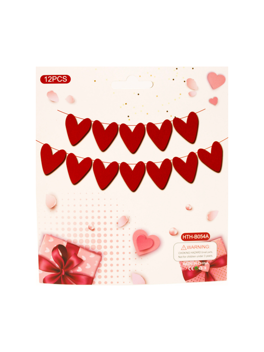 Banderín de Corazones - Paquete con 12 Piezas