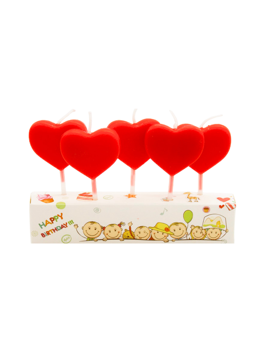 Caja con Velas de Corazon - 5 piezas