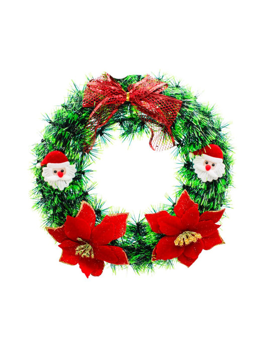 Corona Artificial Navideña para Puerta - Santas