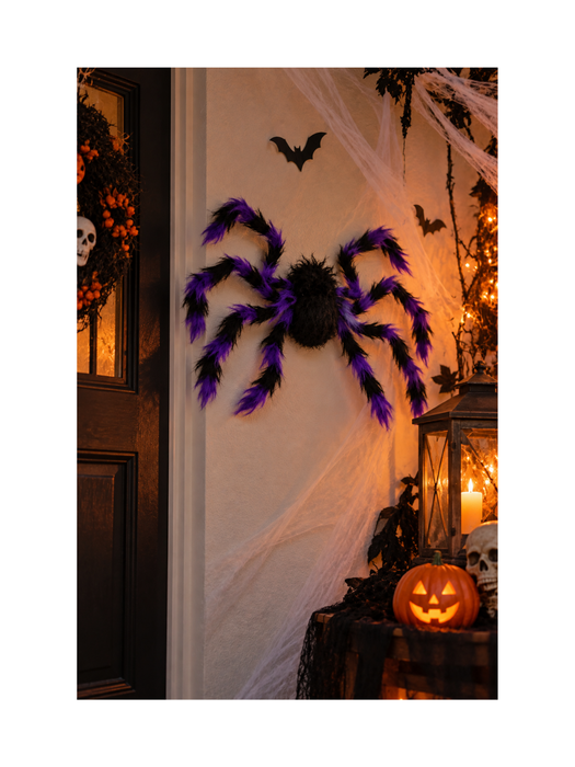 Araña Decorativa Negra con Morado