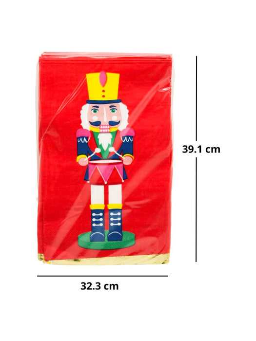 Servilletas con Diseño de Cascanueces - Paquete con 16 Piezas