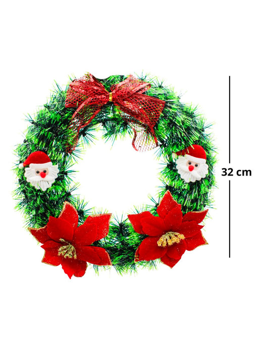 Corona Artificial Navideña para Puerta - Santas