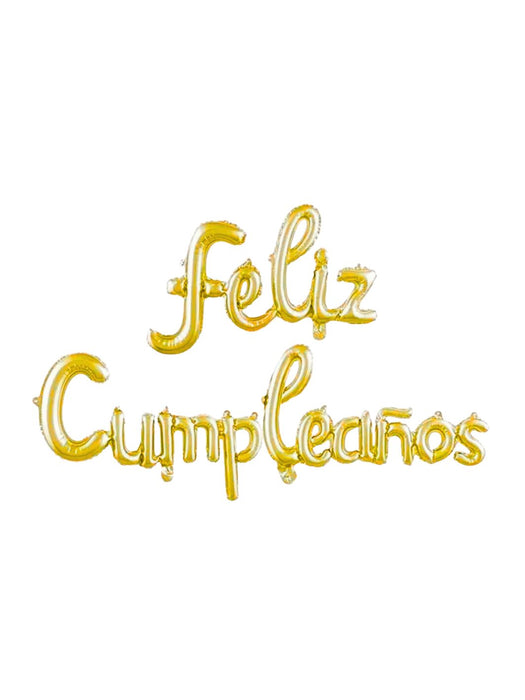 Set de globo "feliz cumpleaños" en cursivas