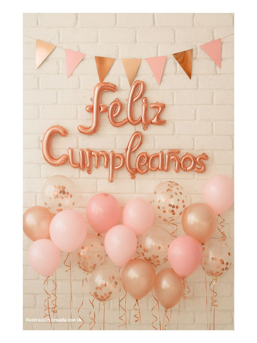 Set de globo "feliz cumpleaños" en cursivas