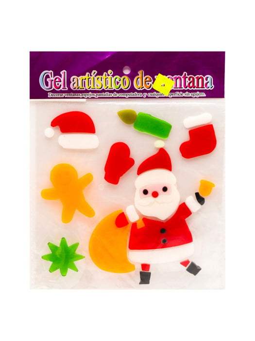 Paquete de figuras de gel para vidrio con diseño de Navidad
