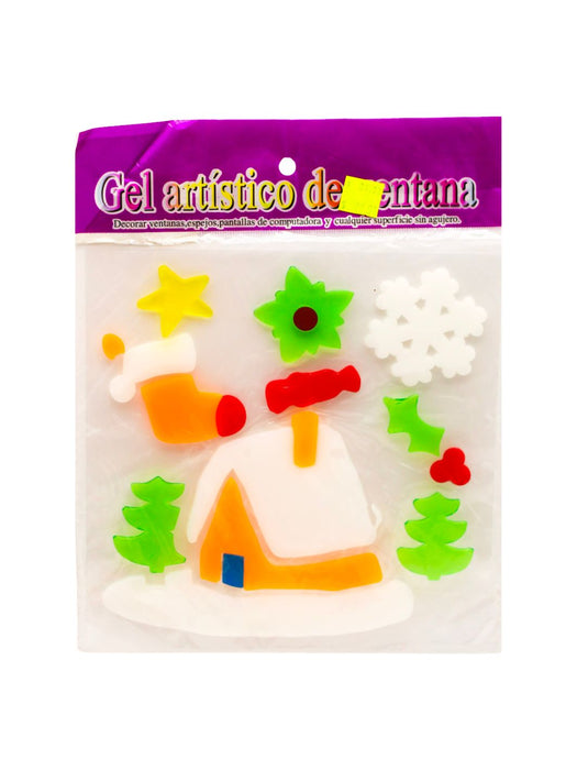 Paquete de figuras de gel para vidrio con diseño de Navidad