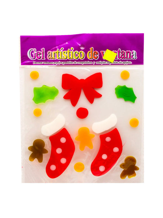 Paquete de figuras de gel para vidrio con diseño de Navidad
