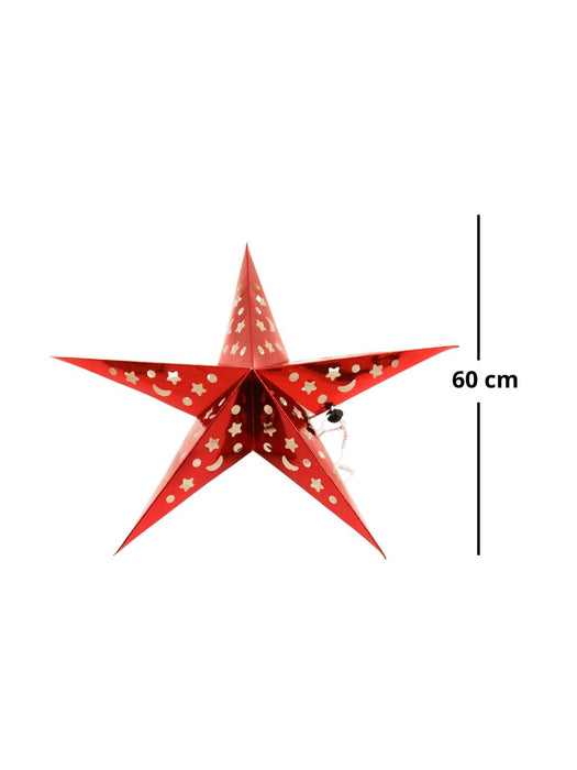 Estrella Navideña con 5 picos de Cartón - 60 cm