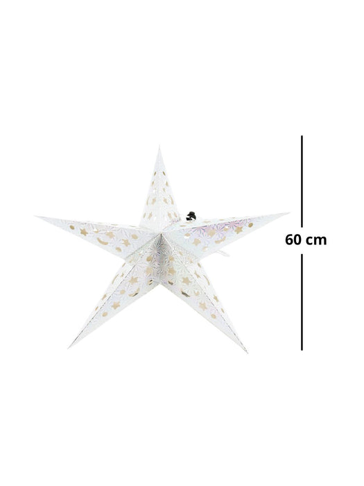 Estrella Navideña con 5 picos de Cartón - 60 cm