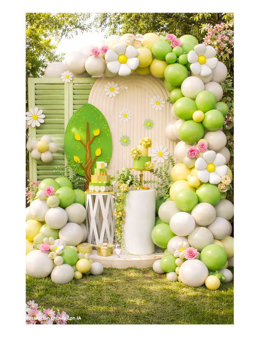Set de Globos con Temática de Flores