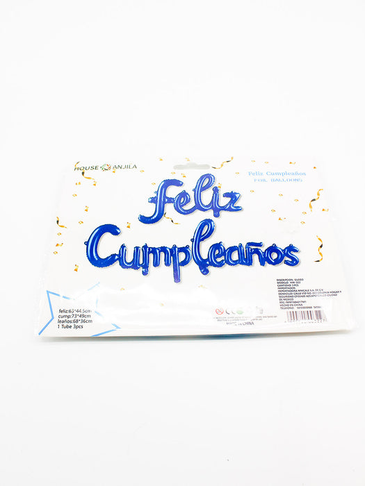 set de globo "feliz cumpleaños" en cursivas