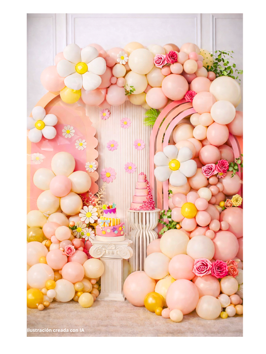 Set de Globos con Temática de Flor