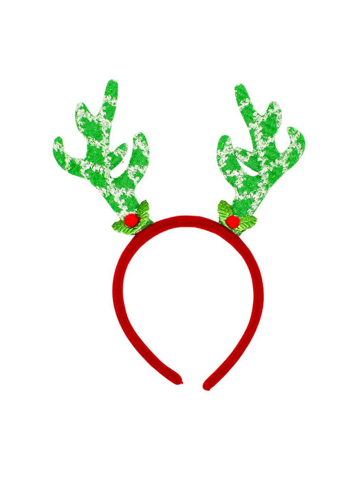 Diadema Navideña - Cuernos de Reno efecto nevado