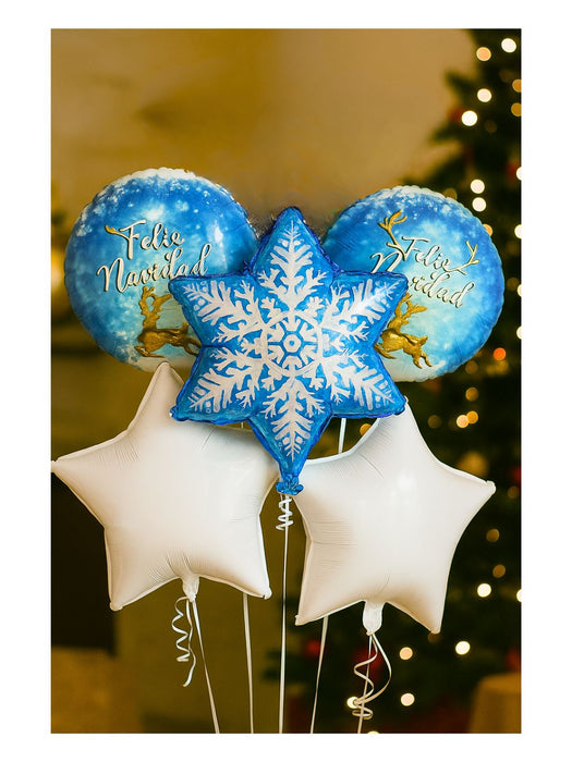 Set de Globos Navideños - Copo de Nieve