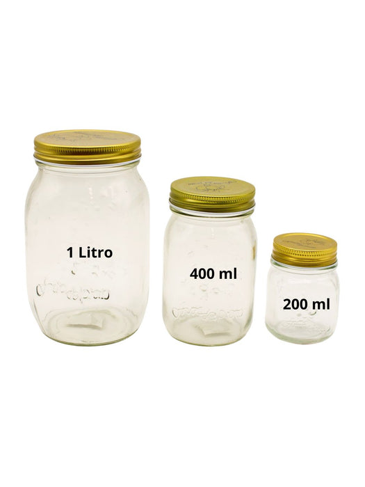 Frascos de Cristal con Tapa de Rosca – 3 Tamaños Disponibles