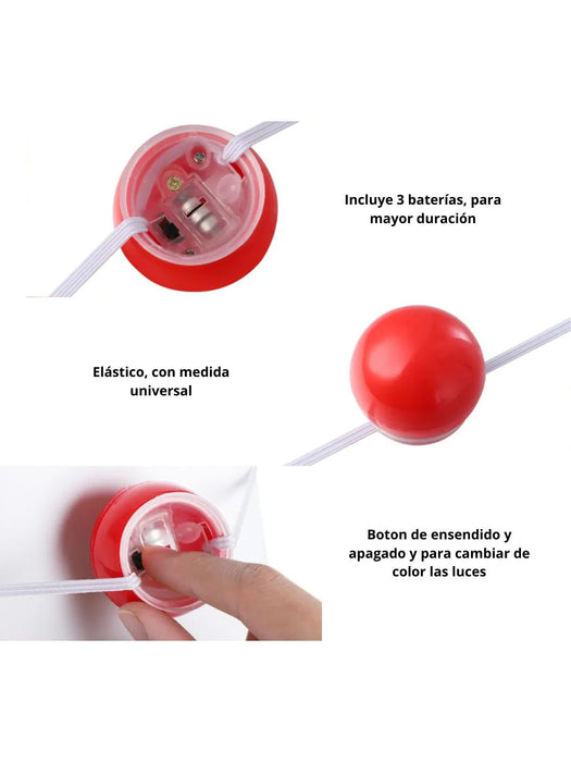 Nariz con Luz LED - Paquete con 12 Piezas