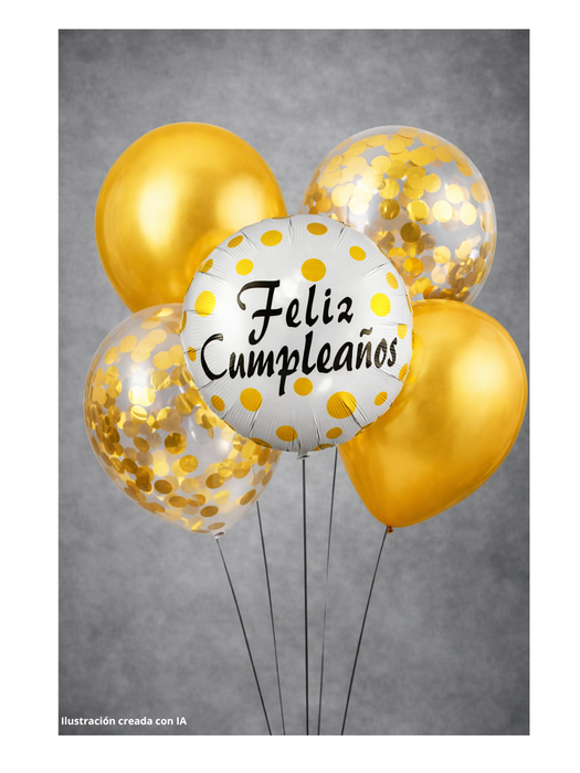 Set de globos Feliz Cumpleaños - 5 Piezas