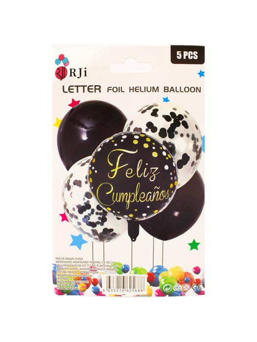 Set de globos Feliz Cumpleaños - 5 Piezas