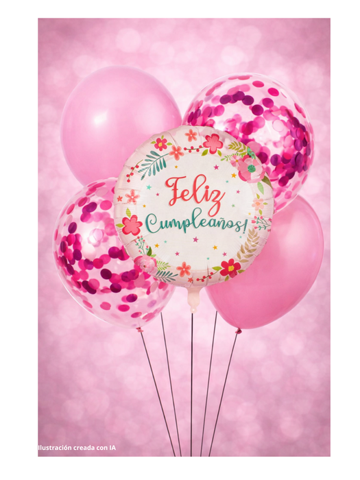 Set de globos Feliz Cumpleaños - 5 Piezas