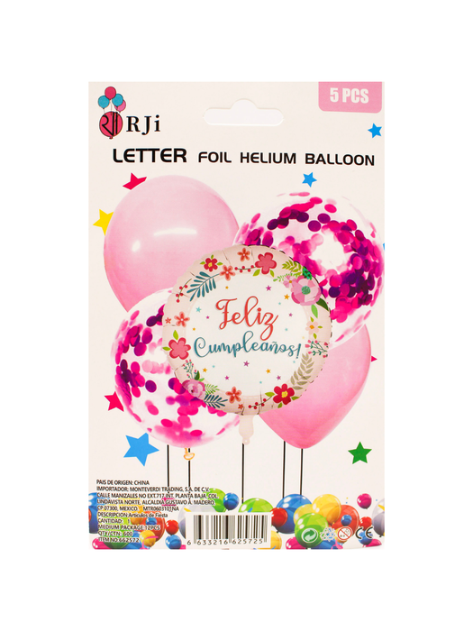 Set de globos Feliz Cumpleaños - 5 Piezas