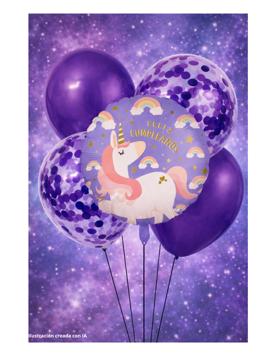 Set de globos Feliz Cumpleaños - 5 Piezas