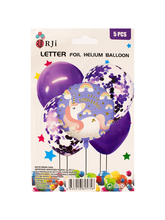 Set de globos Feliz Cumpleaños - 5 Piezas