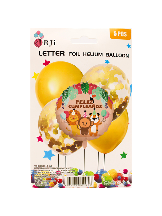Set de globos Feliz Cumpleaños - 5 Piezas