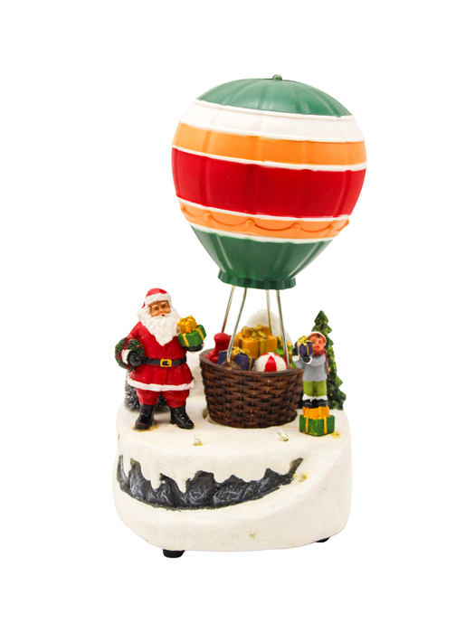 Adorno Navideño Globo Aerostático con Santa y Luces