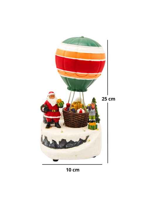 Adorno Navideño Globo Aerostático con Santa y Luces
