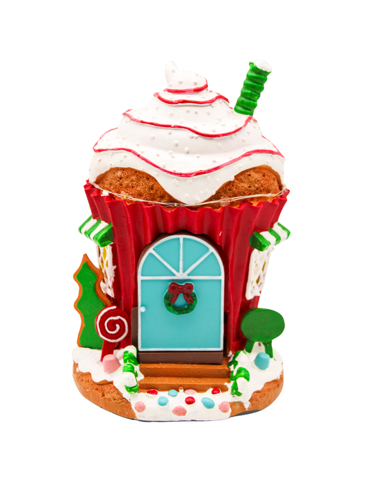 Casita Navideña Cupcake con Santa y Luces