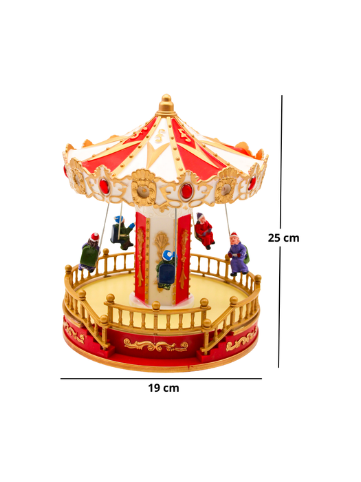 Carrusel Navideño Decorativo con Luces