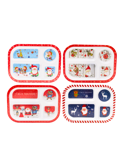 Plato Navideño - Plato con 4 Divisiones