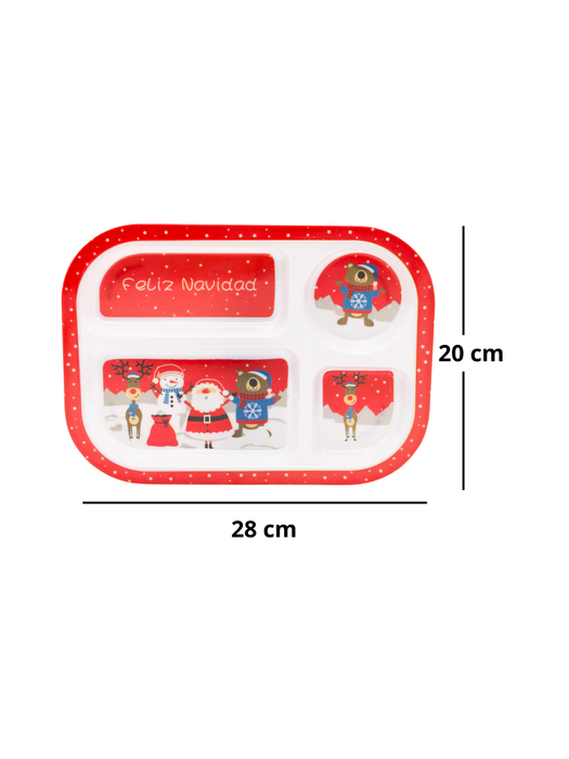 Plato Navideño - Plato con 4 Divisiones