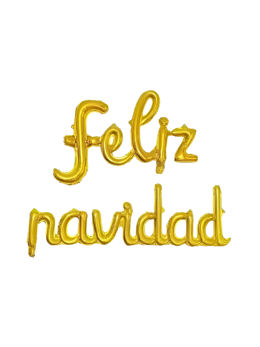Set de globo "feliz navidad" en Cursivas - Dorado