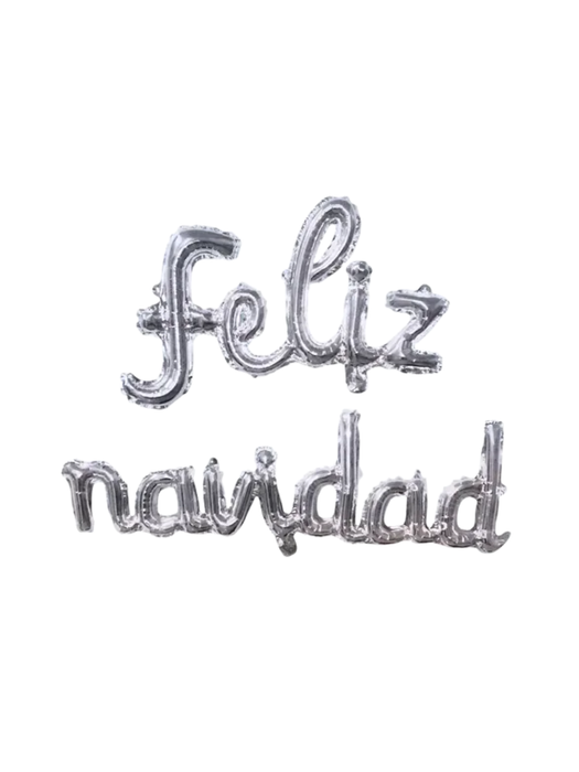 Set de globo "feliz navidad" en Cursivas - Plateado
