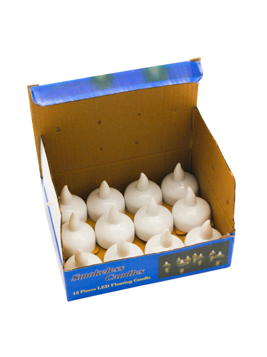 Vela LED Flotante con Sensor de Agua - Caja con 12 pzas
