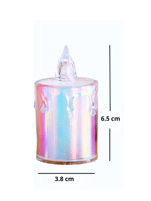 Vela LED con Efecto Derretido y Acabado Tornasol – 3 Tamaños Disponibles