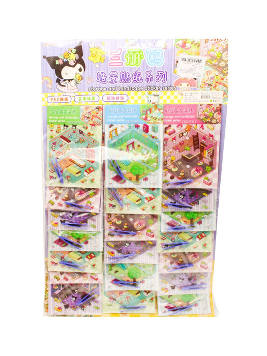 Set de Stickers 3D “Sanrio" - Cartera con 20 piezas