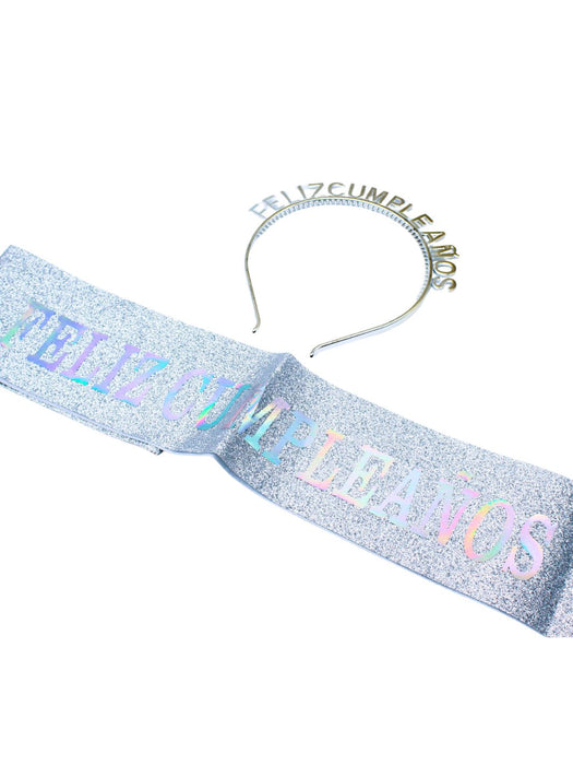 Set "Feliz Cumpleaños" – Diadema + Banda decorativa