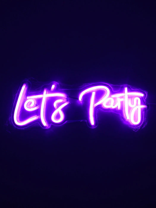 letrero neon LETS PARTY