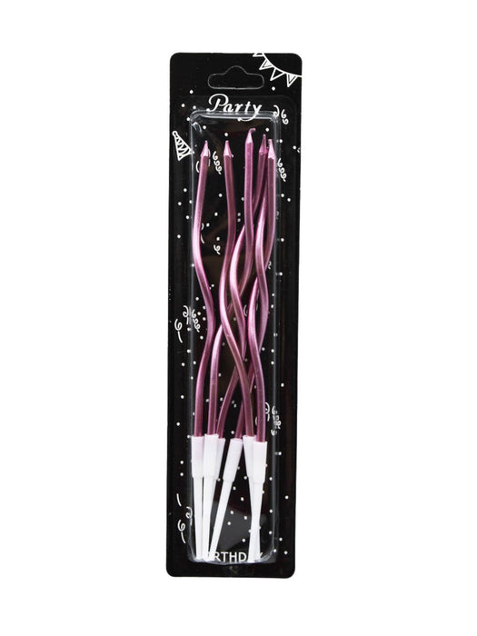 Paquete de 6 Velas Torcidas en Colores Metálicos