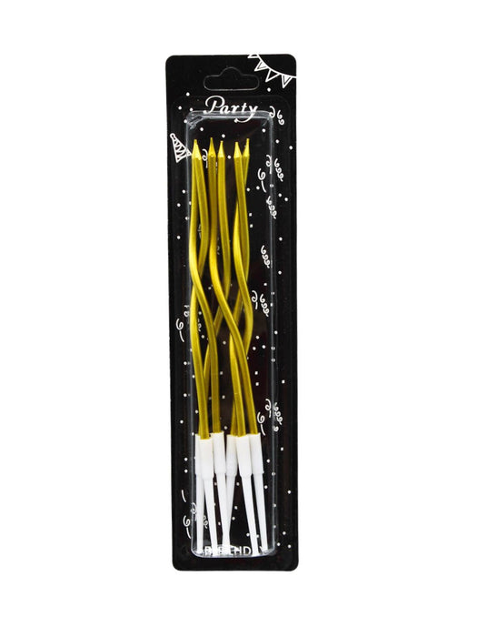 Paquete de 6 Velas Torcidas en Colores Metálicos