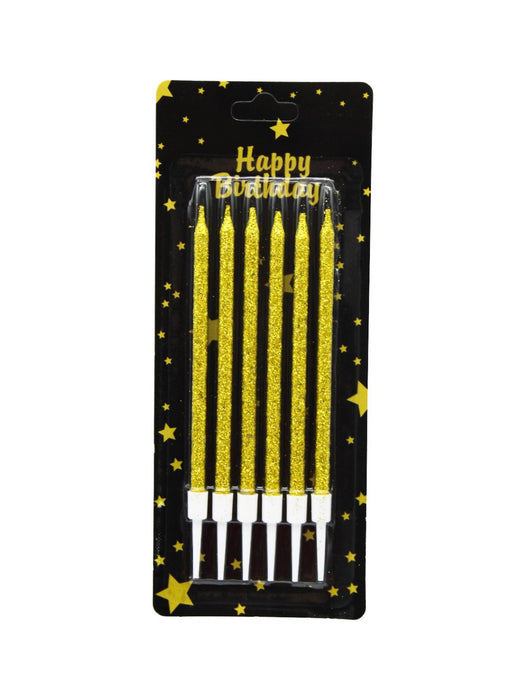 Paquete de 6 Velas Metálicas con brillos