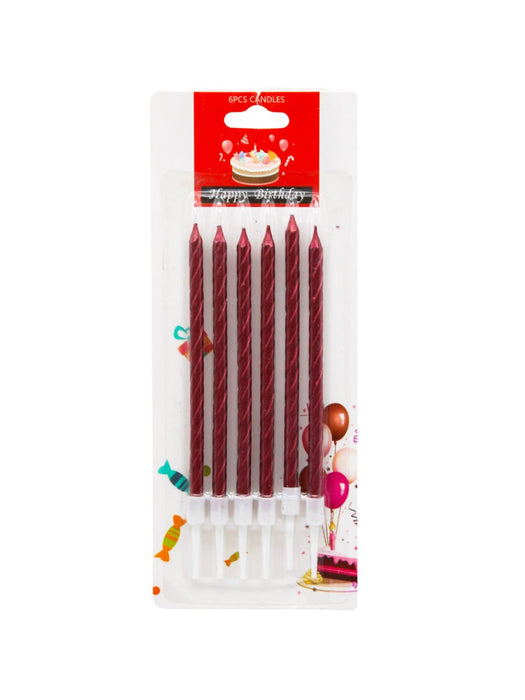 Paquete de 6 Velas en Colores Metálicos