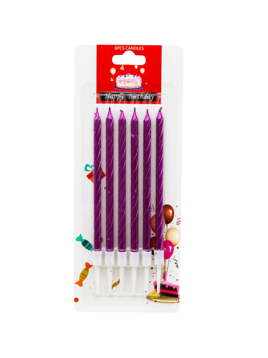 Paquete de 6 Velas en Colores Metálicos